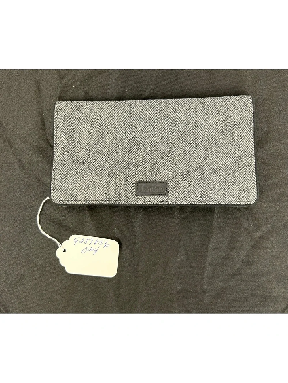 VTG Polo Ralph Lauren Herringbone Twill Travel Wallet Organizer Black Gray